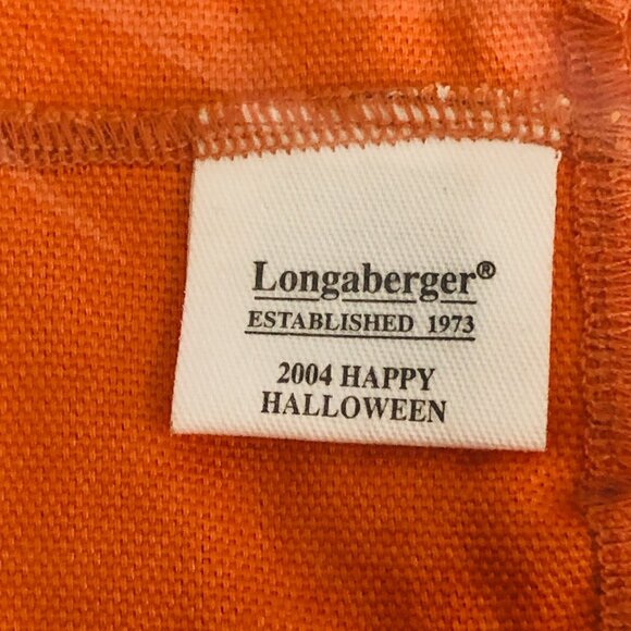 Longaberger 2004 Happy Halloween Fabric Basket Liner Orange 5"x5" NEW - Picture 3 of 8